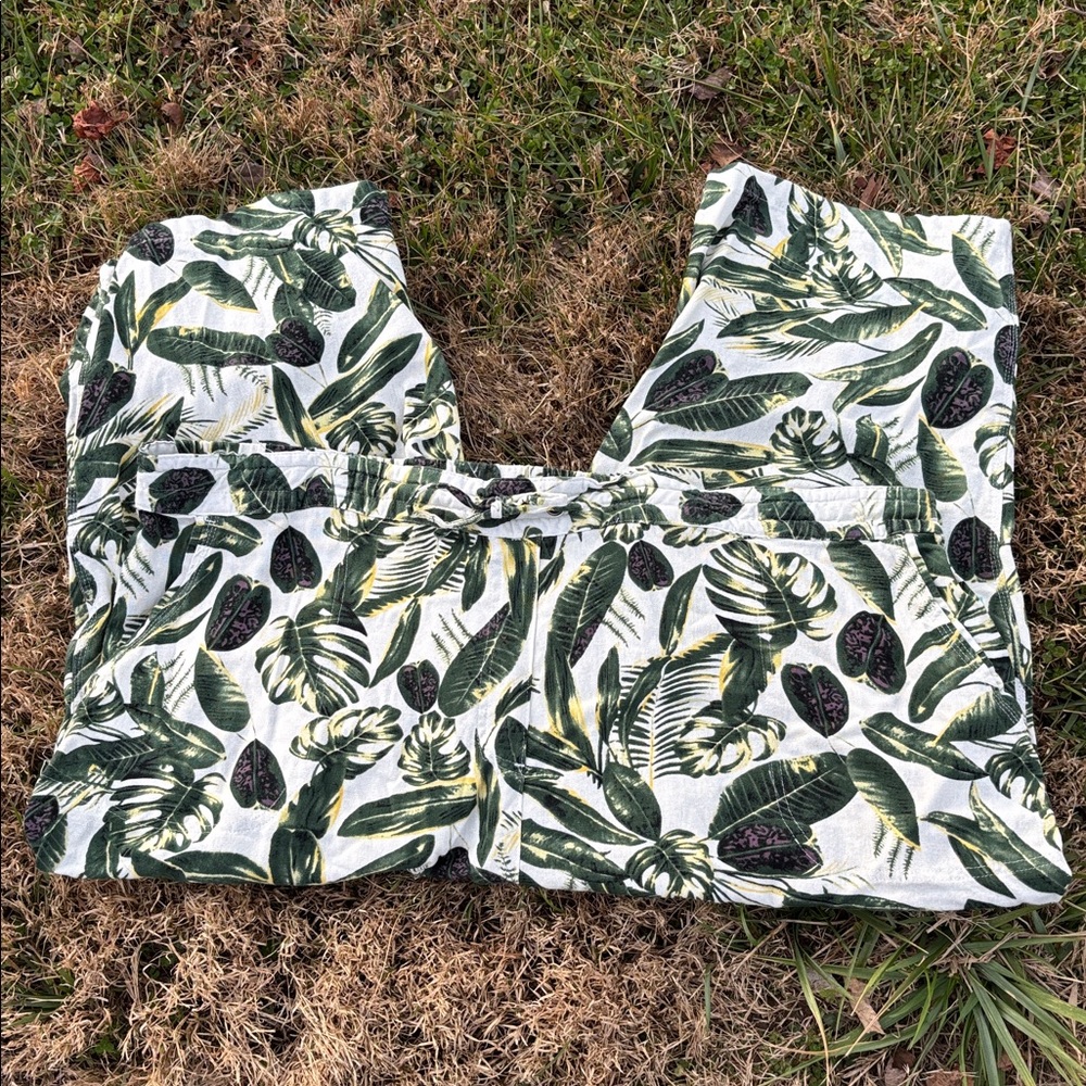 NWT Per Se Tropical Leaves Washable Rayon Linen Blend Capris Cropped Pants 3X 1X - Picture 15 of 16